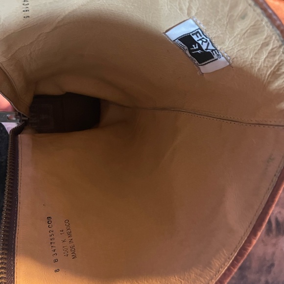 Frye Veronica Buckled Strap Back Zip High Top Riding Boot in Whiskey Tan EUC - Picture 4 of 5